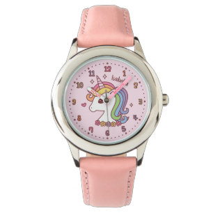 Persoonlijke Eenhoorn Meisjes met Regenboog Manen  Horloge