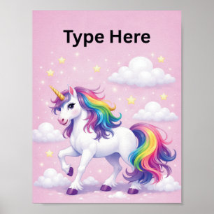 Persoonlijke Eenhoorn Naam Poster