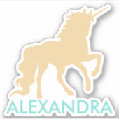 Persoonlijke Eenhoorn Sticker (Voorkant)