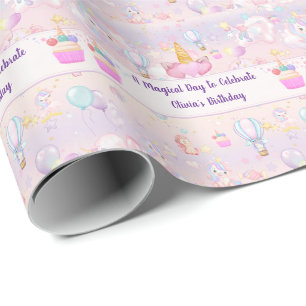 Persoonlijke Eenhoorn Verjaardag  Cadeaupapier