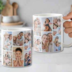 Persoonlijke Eenvoudige 14 Foto Collage Koffiemok