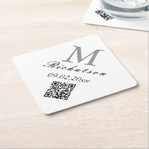 Persoonlijke eenvoudige aangepaste Diamond QR koor Kartonnen Onderzetters