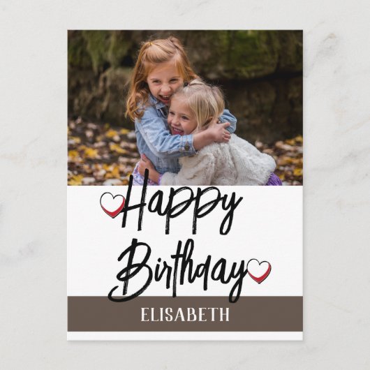 Persoonlijke Eenvoudige Aangepaste Familie Foto Ve Briefkaart (Voorkant)