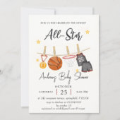 Persoonlijke Eenvoudige Basketbal baby shower wate Kaart (Voorkant)
