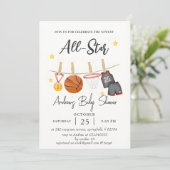 Persoonlijke Eenvoudige Basketbal baby shower wate Kaart (Staand voorkant)