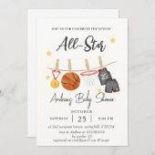 Persoonlijke Eenvoudige Basketbal baby shower wate Kaart (Voorkant / Achterkant)