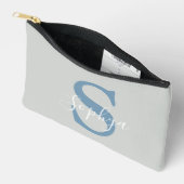 Persoonlijke Eenvoudige Blauwe Monogram Etui (Open)