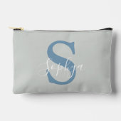 Persoonlijke Eenvoudige Blauwe Monogram Etui (Voorkant)