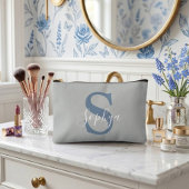 Persoonlijke Eenvoudige Blauwe Monogram Etui