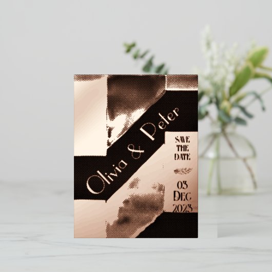 Persoonlijke eenvoudige bruiloft folie uitnodiging briefkaart (Staand Voorkant)