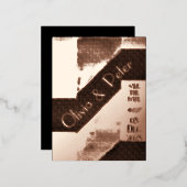 Persoonlijke eenvoudige bruiloft folie uitnodiging briefkaart (Voorkant / Achterkant)