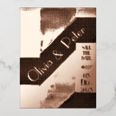 Persoonlijke eenvoudige bruiloft folie uitnodiging briefkaart (Voorkant)