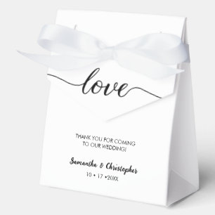 Persoonlijke eenvoudige elegante liefdeshuwelijkss bedankdoosjes