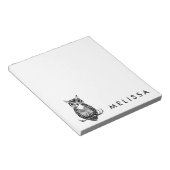 Persoonlijke eenvoudige geïllustreerde sleepnetten notitieblok (Schuin)