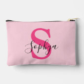 Persoonlijke Eenvoudige Heet Roze Monogram Etui (Achterkant)