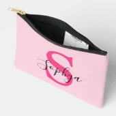 Persoonlijke Eenvoudige Heet Roze Monogram Etui (Open)