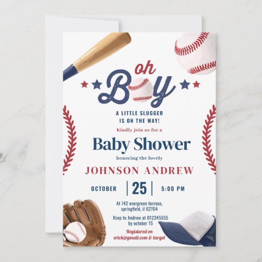 Persoonlijke eenvoudige honkbal Little Slugger op  Kaart (Voorkant)