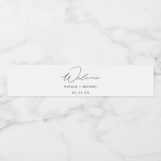 Persoonlijke Eenvoudige Minimalistische Kalligrafi Waterfles Etiket (Enkel label)