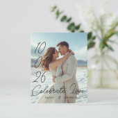 Persoonlijke eenvoudige moderne wintertrouwkaart (Staand voorkant)