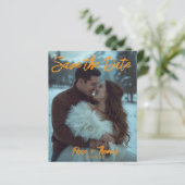 Persoonlijke eenvoudige moderne wintertrouwkaart (Staand voorkant)