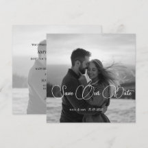 Persoonlijke eenvoudige moderne wintertrouwkaart