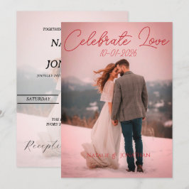 Persoonlijke eenvoudige moderne wintertrouwkaart kaart
