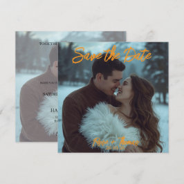 Persoonlijke eenvoudige moderne wintertrouwkaart kaart