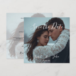 Persoonlijke eenvoudige moderne wintertrouwkaart kaart