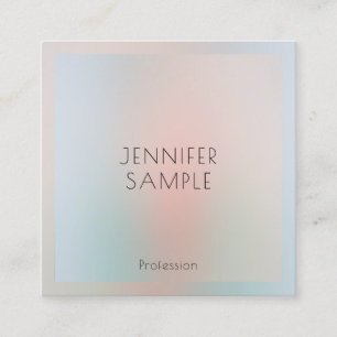Persoonlijke eenvoudige Sjabloon elegante pastkleu Vierkante Visitekaartje