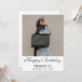 Persoonlijke, eenvoudige, stijlvolle foto van Birt Kaart (Voorkant / Achterkant in situ)