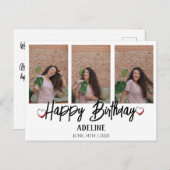 Persoonlijke Eenvoudige Verjaardag Stijlvolle Drie Briefkaart (Voorkant / Achterkant)