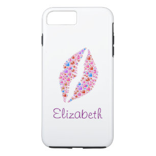 Persoonlijke, eenvoudige witte, kleurrijke hartlam iPhone 8/7 plus hoesje