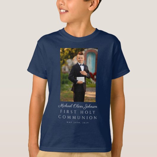 Persoonlijke Eerste Communie Jongen T-shirt (Voorkant)