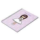 Persoonlijke eerste communiqué-dag Latina Girl Notitieboek (Linkerzijde)