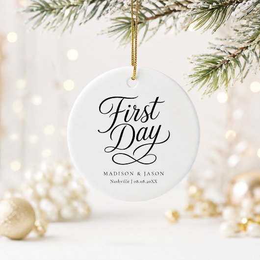 Persoonlijke Eerste Dag Trouw Kerst Ornament
