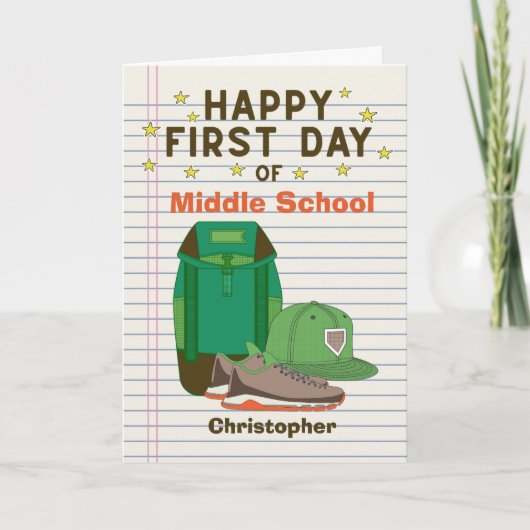 Persoonlijke eerste dag van de middelbare school kaart (Voorkant)