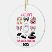Persoonlijke Eerste Halloween Keramisch Ornament (Links)