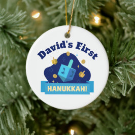 Persoonlijke “Eerste Hanukkah van de baby” met Dre Keramisch Ornament