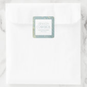 Persoonlijke Eerste Heilige Communie Blauwe Gouden Vierkante Sticker (Tas)