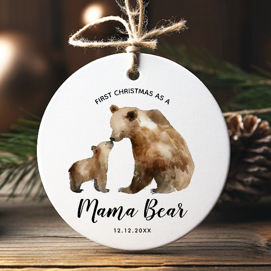 Persoonlijke eerste kerst als moeder keramisch ornament