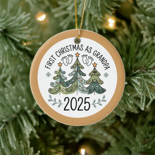 Persoonlijke eerste kerst als opa keramisch ornament (Boom)