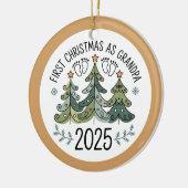 Persoonlijke eerste kerst als opa keramisch ornament (Links)