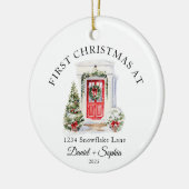 Persoonlijke eerste kerst in ons nieuwe huis keramisch ornament (Links)