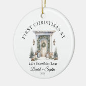 Persoonlijke eerste kerst in ons nieuwe huis keramisch ornament (Links)