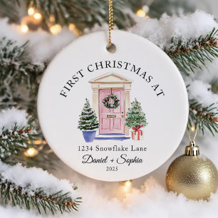 Persoonlijke eerste kerst in ons nieuwe huis keramisch ornament