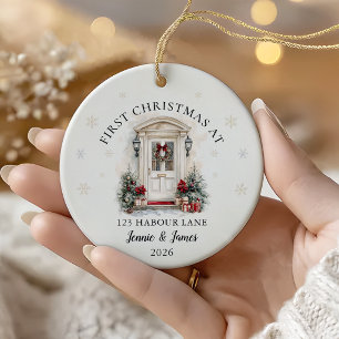 Persoonlijke eerste kerst in ons nieuwe huis keramisch ornament