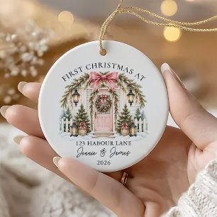 Persoonlijke eerste kerst in ons nieuwe huis keramisch ornament
