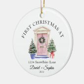 Persoonlijke eerste kerst in ons nieuwe huis keramisch ornament (Links)