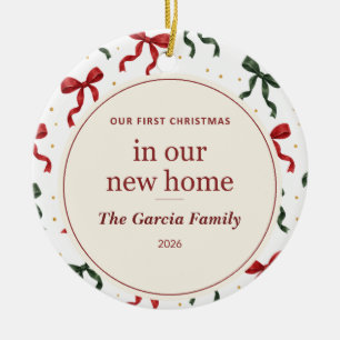 Persoonlijke eerste kerst in ons nieuwe huis keramisch ornament