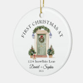 Persoonlijke eerste kerst in ons nieuwe huis keramisch ornament (Links)